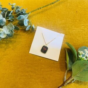 HANDMADE resin gold plated floral necklace